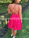 A-line Scoop Neck Satin Short/Mini Short Prom Dresses #Favs020020111053