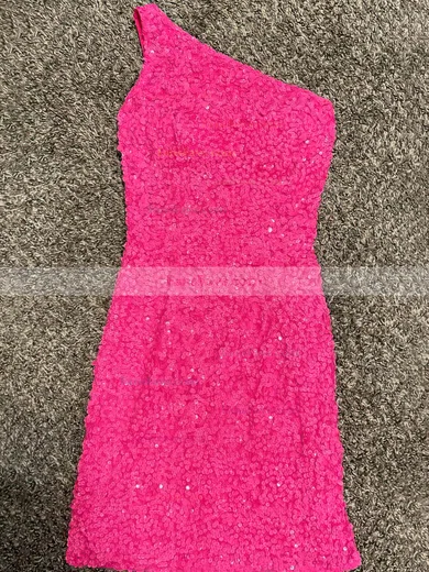 Sheath/Column One Shoulder Sequined Short/Mini Short Prom Dresses #Favs020020110193