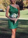Sheath/Column One Shoulder Sequined Short/Mini Short Prom Dresses #Favs020020110193