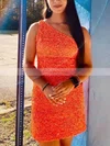 Sheath/Column One Shoulder Sequined Short/Mini Short Prom Dresses #Favs020020110193