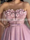 A-line Strapless Tulle Knee-length Short Prom Dresses With Sashes / Ribbons #Favs020020111794