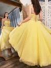 Princess Strapless Tulle Ankle-length Appliques Lace Short Prom Dresses #Favs020020109420