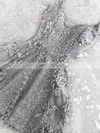 A-line V-neck Lace Tulle Short/Mini Short Prom Dresses With Appliques Lace #Favs020020110201