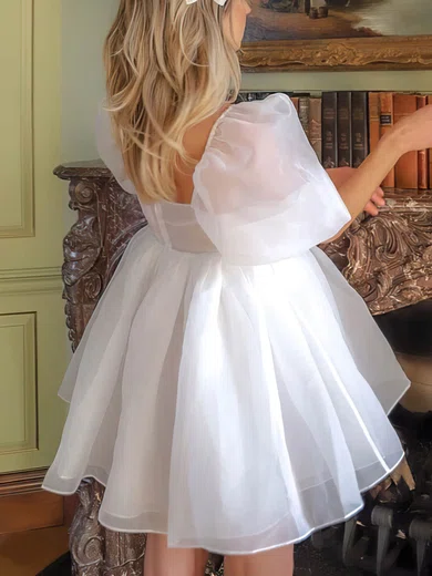 A-line Square Neckline Organza Short/Mini Short Prom Dresses #Favs020020111801