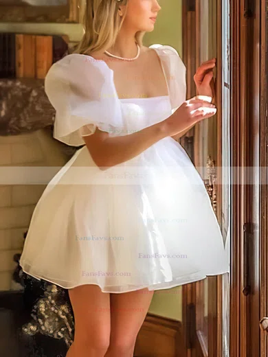 A-line Square Neckline Organza Short/Mini Short Prom Dresses #Favs020020111801