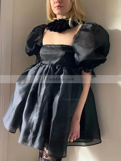 A-line Square Neckline Organza Short/Mini Short Prom Dresses #Favs020020111801