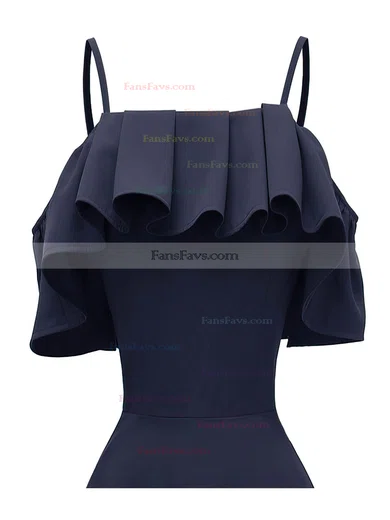 A-line Square Neckline Satin Knee-length Short Prom Dresses With Cascading Ruffles #Favs020020110204