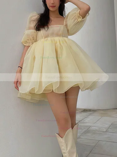 A-line Off-the-shoulder Organza Short/Mini Short Prom Dresses #Favs020020111802