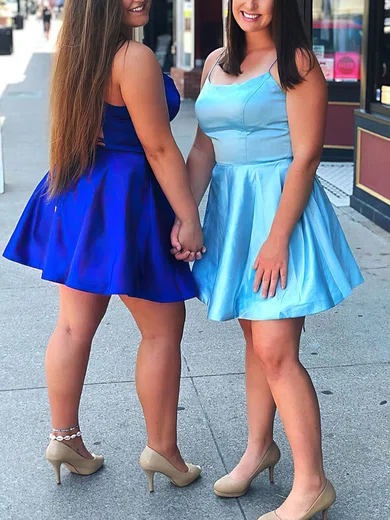 A-line Scoop Neck Silk-like Satin Short/Mini Short Prom Dresses #Favs020020110207