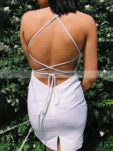 Sheath/Column Scoop Neck Silk-like Satin Short/Mini Short Prom Dresses #Favs020020110228