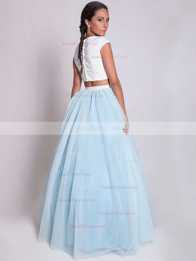 Ball Gown Scoop Neck Satin Tulle Floor-length Prom Dresses #Favs020103301