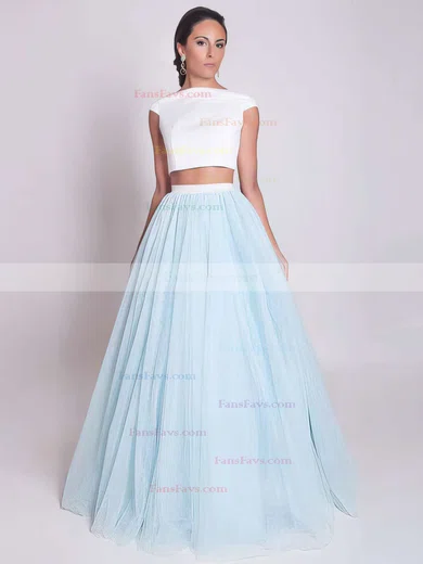 Ball Gown Scoop Neck Satin Tulle Floor-length Prom Dresses #Favs020103301