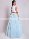 Ball Gown Scoop Neck Satin Tulle Floor-length Prom Dresses #Favs020103301
