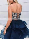 A-line V-neck Organza Short/Mini Short Prom Dresses With Beading #Favs020020110246
