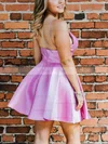 A-line V-neck Satin Short/Mini Short Prom Dresses #Favs020020111121