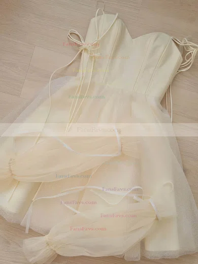 A-line Off-the-shoulder Glitter Short/Mini Short Prom Dresses With Ruffles #Favs020020111135