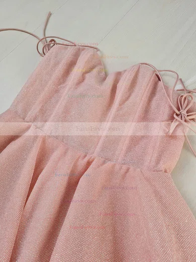 A-line Off-the-shoulder Glitter Short/Mini Short Prom Dresses With Ruffles #Favs020020111135