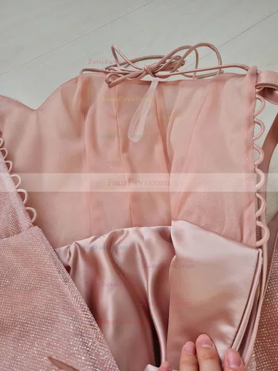 A-line Off-the-shoulder Glitter Short/Mini Short Prom Dresses With Ruffles #Favs020020111135