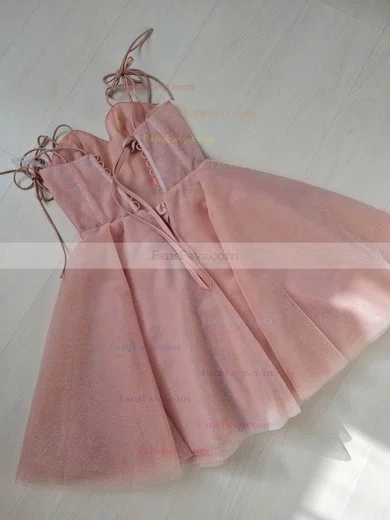 A-line Off-the-shoulder Glitter Short/Mini Short Prom Dresses With Ruffles #Favs020020111135