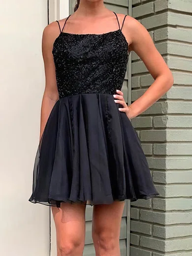 A-line Scoop Neck Chiffon Short/Mini Short Prom Dresses #Favs020020110401