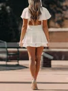 A-line V-neck Chiffon Short/Mini Short Prom Dresses With Ruffles #Favs020020110406