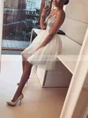 A-line V-neck Tulle Sequined Short/Mini Short Prom Dresses #Favs020020110455