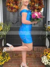 Sheath/Column Off-the-shoulder Jersey Short/Mini Short Prom Dresses #Favs020020111219