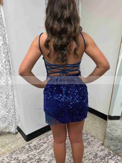 Sheath/Column Square Neckline Sequined Short/Mini Short Prom Dresses #Favs020020111222