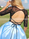 A-line V-neck Satin Lace Short/Mini Short Prom Dresses With Appliques Lace #Favs020020111230