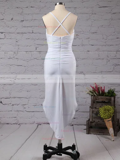 Sheath/Column V-neck Jersey Asymmetrical Ruffles Hot High Low Prom Dresses #Favs020103524