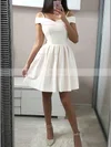 A-line Off-the-shoulder Satin Short/Mini Short Prom Dresses #Favs020020111257