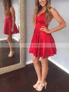 A-line V-neck Silk-like Satin Short/Mini Short Prom Dresses #Favs020020111268