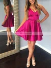 A-line V-neck Silk-like Satin Short/Mini Short Prom Dresses #Favs020020111268