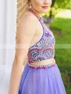 A-line Halter Tulle Short/Mini Short Prom Dresses With Beading #Favs020020110531