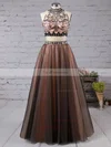 Princess High Neck Tulle Floor-length Beading Prom Dresses #Favs020103331