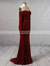 Sheath/Column Off-the-shoulder Jersey Sweep Train Prom Dresses #Favs020105596