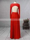 Sheath/Column V-neck Jersey Floor-length Split Front Prom Dresses #Favs020105617