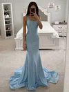 Trumpet/Mermaid Scoop Neck Jersey Sweep Train Prom Dresses #Favs020115821