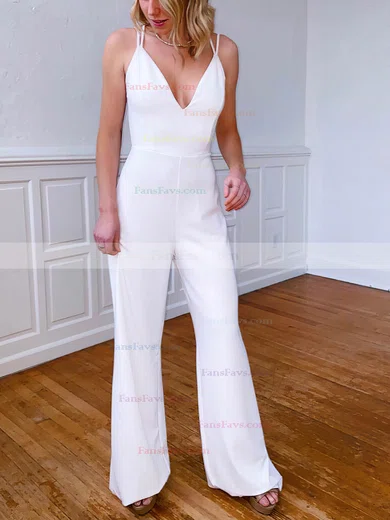 Sheath/Column V-neck Stretch Crepe Floor-length Prom Dresses #Favs020115887