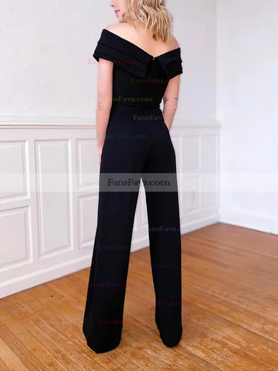 Sheath/Column Off-the-shoulder Stretch Crepe Floor-length Prom Dresses With Ruffles #Favs020115891