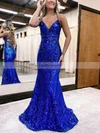 Trumpet/Mermaid V-neck Sequined Sweep Train Prom Dresses #Favs020115908