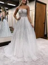 Ball Gown Square Neckline Glitter Sweep Train Prom Dresses #Favs020115927