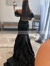 Trumpet/Mermaid Off-the-shoulder Sequined Sweep Train Prom Dresses #Favs020116000