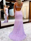 Sheath/Column V-neck Sequined Sweep Train Prom Dresses With Beading #Favs020116044