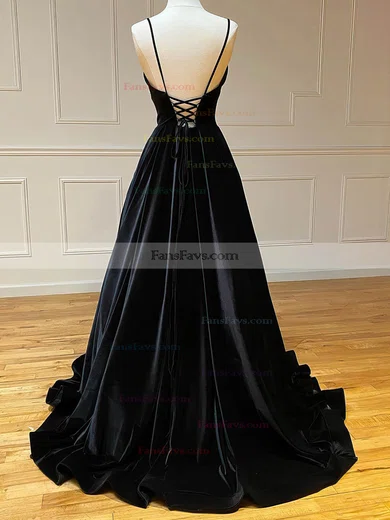 Ball Gown V-neck Velvet Sweep Train Prom Dresses #Favs020116071