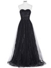 A-line Sweetheart Lace Tulle Floor-length Prom Dresses #Favs020103532