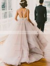 Ball Gown Scoop Neck Organza Sweep Train Beading Prom Dresses #Favs020102394