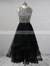Princess Scoop Neck Organza Asymmetrical Beading Prom Dresses #Favs020103179