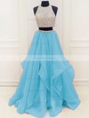 Princess Scoop Neck Organza Floor-length Beading Prom Dresses #Favs020103326