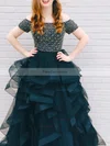 Princess Off-the-shoulder Organza Tulle Sweep Train Beading Prom Dresses #Favs020105730